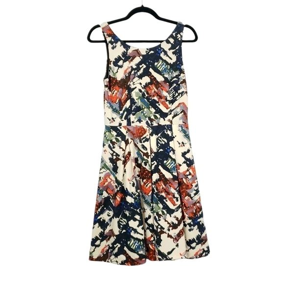 Anthropologie Maeve abstract print fit and flare dress size small - Picture 2 of 9